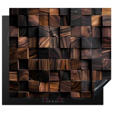 Protezione piano induzione - Mosaico di trame di legno